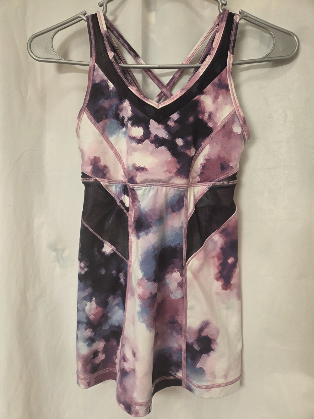 lululemon athletica Purple Pink Black Watercolor Strappy Tank